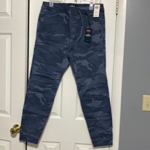 Hollister Joggers - Blue Camo Twill - Size Large - NWT